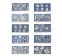 Confezione da 10 stampi professionali a forma di fiore per nail art, piccoli accessori, stampi decorativi per manicure e saloni