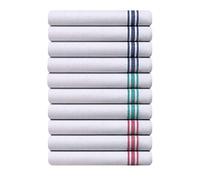 Confezione da 10 strofinacci e asciugapiatti con strisce colorate, per ristorazione professionale