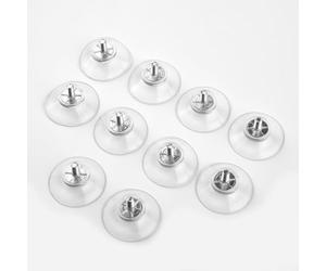 Confezione da 10 supporti per targhe da 10 x 32 mm, con ventose e dadi a vite a testa zigrinata per appendere cuscinetti su superfici in vetro, ceramica, metallo e formica