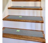 Confezione da 10 tappetini autoadesivi per scale che si illuminano al buio, antiscivolo, per bambini, anziani e animali domestici, 70 x 22 x 4,5 cm (grigio scuro, 70 x 22 x 4,5 cm)