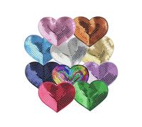 Confezione Da 10 Toppe Con Paillettes a Forma Di Cuore, Applicazioni Per Zaini Di Abbigliamento, Ricamate
