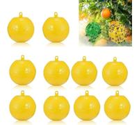 Confezione da 10 trappole adesive per mosche, gialle per il controllo dei parassiti all'aperto, non tossiche, per giardino, balcone, frutteto, patio (giallo)