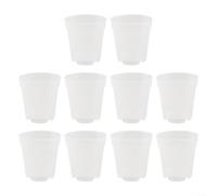 Confezione da 10 vasi in plastica trasparente con drenaggio, adatti per giardinaggio interno ed esterno, favorisce l'aerazione delle radici e la crescita sana delle piante (13,2 cm)
