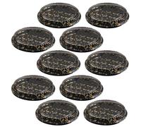 Confezione da 10 vassoi rotondi per sandwich, grandi vassoi in plastica con coperchi trasparenti, per uso alimentare, durevoli, eleganti, per catering, sushi, per cibo da asporto, catering, picnic, S