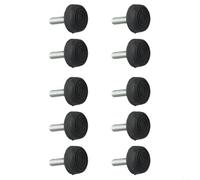 Confezione da 10 viti regolabili con base in plastica, progettate per sollevare e mobili riducendo il rumore per tavoli, sgabelli e sedie, filettatura metrica (M8 x 30 x 30 mm)