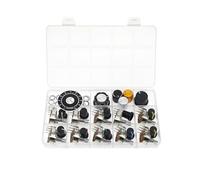 (Confezione da 10) WH148 Potenziometro verticale a doppia banda a 6 pin B250K 250K Ohm Resistenze variabili Albero zigrinato da 15mm Cappucci manopola in lega di alluminio