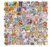 Confezione da 100 adesivi in vinile con simpatici animali a forma di cartone animato, impermeabili, per laptop, skateboard, bottiglia d'acqua, idrofiaschi, bagagli, per adolescenti, ragazze e ragazzi