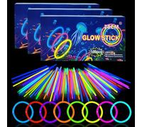 Confezione da 100 bastoncini luminosi multicolore per feste, forniture per feste che si illuminano al buio, collane e braccialetti luminosi, 20 cm, per bambini e adulti, per Halloween, Natale, Pasqua