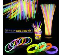 Trimming Shop Bastoncini Luminosi Braccialetti Polsino Neon Collana per Festa Forniture, Compleanno, Bomboniere Matrimonio, Misto Colore Luce Bastoncini, 25pcs