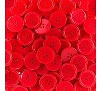 Confezione da 100 bottoni colorati da 2,5 cm con retro piatto, per arti e mestieri, abbigliamento alla moda, progetti fai da te (rosso)