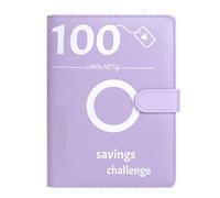 Confezione da 100 buste di risparmio - Organizzatori di cassa riutilizzabili 5, 25 portabanconote per raccoglitori di bilancio | Libro di risparmio per raggiungere la libertà finanziaria