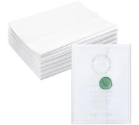 Confezione da 100 buste in pergamena per inviti da 12,7 x 17,8 cm, pre-piegate, in carta trasparente, per biglietti di nozze e scrapbooking
