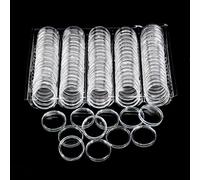 Confezione da 100 capsule per monete da 25 mm, trasparenti, rotonde, in plastica, per collezionare monete o etichette NFC