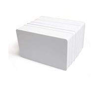 Confezione da 100 carte d'identità in plastica, bianche, CR80, sigillate e termoretraibili, vuote, per la stampa di carte in PVC da scrivania, ideali per il controllo degli accessi e l'identificazione