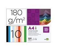 Confezione da 100 cartoncini colorati A4, 180 g, 10 colori