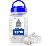 Confezione Da 100 Cat 6, Connettori Modulari RJ45 Cat6 per Cavo UTP Unifilare O