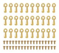 Confezione da 100 clip hardware per cornici con viti per un fissaggio robusto del telaio e da appendere alla parete, ferro antiruggine per una maggiore durata (oro)