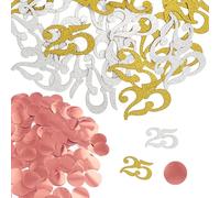 Confezione da 100 Coriandoli da 25 E 10 G Coriandoli Rotondi, Coriandoli con Numeri, Confettini, Decorazioni per Feste, Decorazioni per La Tavola delle Feste, Coriandoli Glitterati