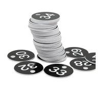 Confezione da 100 etichette tonde in plastica con numeri, 3,5 cm, nere, 1-100