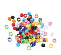 Confezione da 100 fasce per zampe di pollame, 8 mm, regolabili, con clip, multicolore, per allevamento