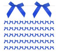 Confezione da 100 fiocchi di raso intrecciati da 2,4x2,8" per artigianato [blu]