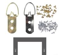Confezione da 100 ganci ad anello a D con viti per un affidabile montaggio a parete di foto, cornici, tele e specchi (argento)
