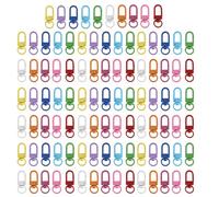 Confezione da 100 ganci colorati a scatto rotanti per portachiavi, kit di chiusure a moschettone in lega, accessori per gioielli e componenti