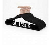 Confezione da 100 grucce nere in velluto, grucce per pantaloni salvaspazio, grucce per abiti, grucce sottili antiscivolo, gancio girevole a 360°, grucce in velluto per abiti, canotte, vestiti pesanti 