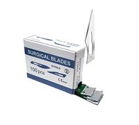 Confezione da 100 lame sterili chirurgiche #25 in confezione confezionata singolarmente per laboratorio di biologia, anatomia, pratica di taglio, studenti di medicina, scultura, riparazione, acciaio