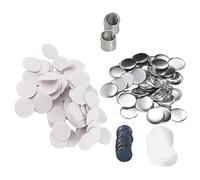 Confezione da 100 - Materiale Distintivo per Specchio Vuoto da 58 Mm, Materiale per Spillo per Specchio in Metallo per Artigianato Fai-da-te