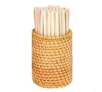 Confezione da 100 mescolatori in legno per caffè con supporto in rattan, bastoncini usa e getta naturali per tè, cioccolata calda, bar, ristorante, casa, feste, accessori ecologici per bevande