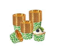 Confezione da 100 mini pirottini da 125 ml, contenitori per cupcake usa e getta, per dessert, budini, muffin, per panetteria, matrimoni, feste di compleanno (verde)