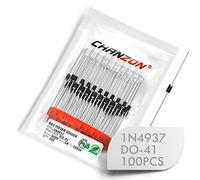 (Confezione da 100 pezzi) Chanzon 1N4937 Diodo raddrizzatore Diodi Schottky a recupero rapido 1A 600V 200ns DO-41 (DO-204AL) Assiale IN4937 4937 Diodi elettronici 1 Amp 600 Volt