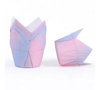 Confezione da 100 pirottini grandi per muffin, colore rosa e blu, pirottini in carta oleata, per cucina, feste, matrimoni, compleanni, pasticcini (viola)