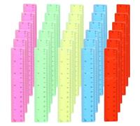 Confezione da 100 righelli in plastica trasparente da 15,2 cm, piccoli righelli con pollici e centimetri, colori assortiti, per aule, bambini, studenti, scuola, ufficio