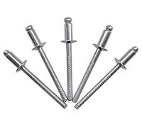 Confezione da 100 rivetti per ciechi in acciaio inox, 4,0 x 8 mm, testa a cupola, ribattini DIN 7337, A2, mandrino scanalato (100, 4,0 x 8 mm)