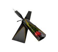 Confezione da 100 sacchetti singoli per confezionamento floreale, per bouquet, carta da regalo con rose e garofani, per festa della mamma, San Valentino, matrimonio, compleanno, regalo (nero)