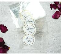 Confezione da 100 sacchetti trasparenti prefabbricati con adesivi in lamina d'oro