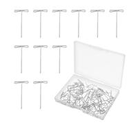 Confezione da 100 spilli per parrucca da 2,5 cm, per testa di manichino, blocchi all'uncinetto, spilli dritti per cucito, artigianato, trapuntatura, ufficio, decorazione, kit di puntine in acciaio