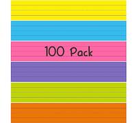 Confezione da 100 strisce di frasi, carta a righe arcobaleno per la pratica della scrittura, strumento didattico per scuola, classe e forniture per ufficio (6 colori assortiti, 43cm x 7.6cm)