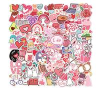Confezione da 100 tema d'amore san valentino adesivi in vinile per bottiglia d'acqua, laptop, telefono, valigie, adesivi per skateboard per adulti, adolescenti, ragazze, bambini