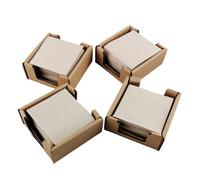 Confezione da 100 Tovaglioli Cocktail in Carta 100% Riciclabili e Biodegradabili + 4 Portatovaglioli in Cartone Riciclato - Tovaglioli Ecologici - 10 x 10 cm Piegati - Hostelnovo