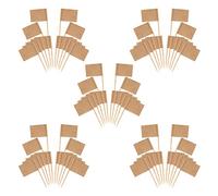 Confezione da 1000 bandierine vuote per stuzzicadenti in carta kraft, per cupcake, cibo, frutta, decorazioni per feste