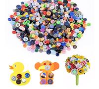 Confezione da 1000 bottoni colorati Candy Colours Small Buttons Plastic Craft Buttons Children's Buttons in Various Size and Colours for Children DIY Crafts Painting Gift Decoration (7-15 mm)