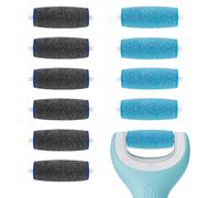 Confezione da 11 testine di ricambio per lime elettroniche Amope Pedi Perfect, include 6 testine di ricambio extra grosse e 5 regolari a grana grossa, compatibili con amope (nero + blu)