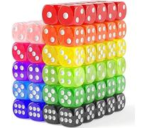 Confezione da 110: set di dadi colorati da gioco, dadi colorati D6, dadi colorati a 6 facce, per insegnare in classe, giochi da tavolo, giocare, rotolare, piccoli a sei lati, 11 colori rosso, giallo,