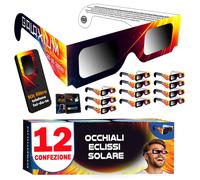 Confezione da 12/25/50/100 Occhiali Eclissi Solare ISO 12312-2 AAS 2026 Occhiali