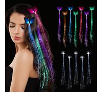 Confezione da 12 accessori per capelli con luci a LED, extension a farfalla, per donne e ragazze, si illuminano al buio, accessori per feste, Halloween, Natale, compleanno