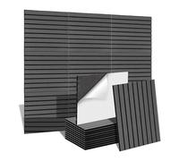 Confezione da 12 acustici insonorizzanti in schiuma con autoadesivi, 35,5 x 30,5 x 1 cm, insonorizzanti per camera da letto, ufficio