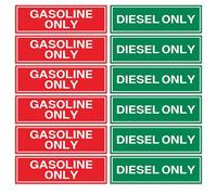 Confezione da 12 adesivi con scritta "Diesel Only & Gasoline Only" - Decalcomanie per stoccaggio carburante, adesivo resistente alle intemperie per camion, trattori, taniche di carburante, 15,2 x 5,1